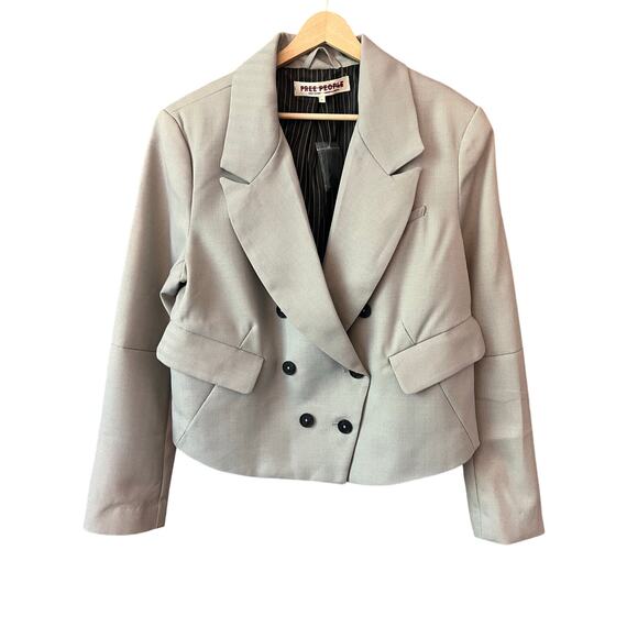 NEW‎ Free People Betty Solid Blazer size large grey - Picture 8 of 8